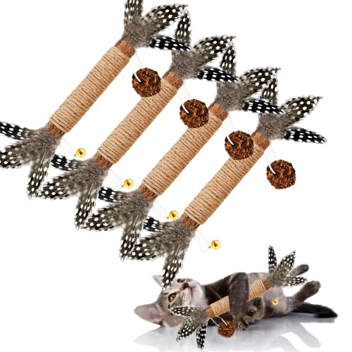 Bengal Cat Toy Set: 10-Pack Silvervine Feather Sticks