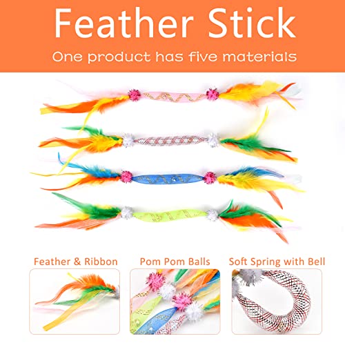 Colorful Bell Cat Feather Toys for Bengal Cats