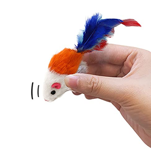 Aftermarket Furry Pet Cat Toys Mice, Cat Toy Mouse, Pet Toys for Cats, Cat Catcher for Feather Tails, 10 Counting