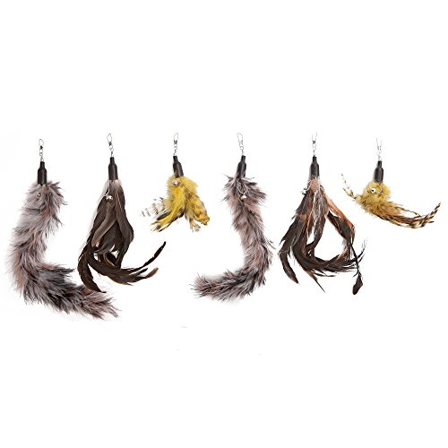 Bengal Cat Toy Feather Refill 6 Pack - Interchangeable & Natural