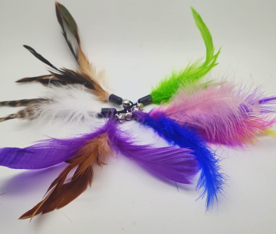 20PCS Natural Feather Refills for Bengal Cat Toys