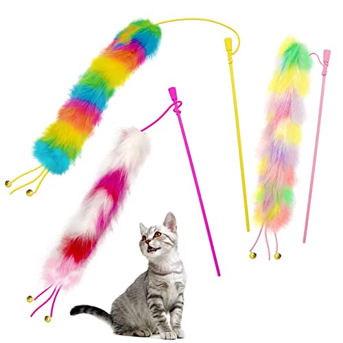 Bengal Cat Rainbow Wand Toy Set