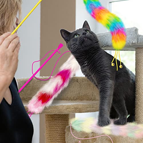 Bengal Cat Rainbow Wand Toy Set