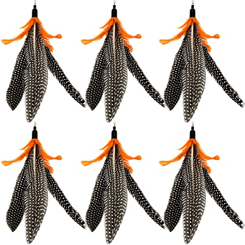 CATENEED Cat Feather Toys Refills Cat Wand Replacement Feathers, 6 PCS Natural Feathers Cat Toy Refill, Cat Toy Replacement Feather for Cat Wand