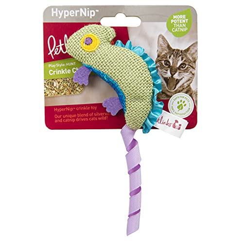 Crinkle Chameleon Cat Toy with Silvervine & Catnip