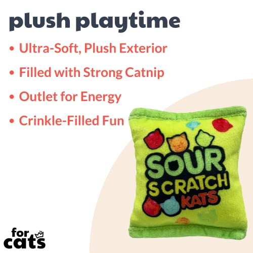 Sour Scratch Kats Plush Cat Toy with Catnip