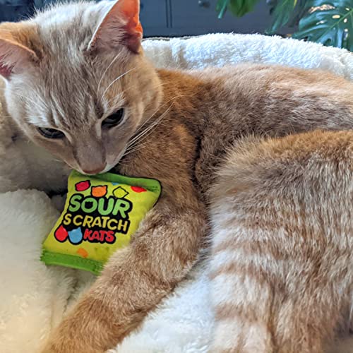 Sour Scratch Kats Plush Cat Toy with Catnip