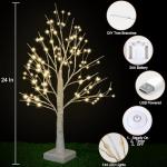 144 LED Birch Tree Lamp with Timer - Warm White