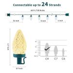 C9 LED Christmas String Lights 68ft - Warm White