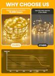 Minetom 66ft Fairy Lights with Remote - Warm White