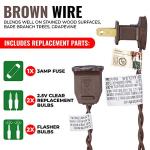 100 Clear Mini Christmas String Lights on Brown Wire