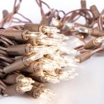 100 Clear Mini Christmas String Lights on Brown Wire