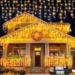 66ft Warm White LED Icicle Christmas Lights
