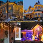 66ft Warm White LED Icicle Christmas Lights