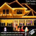 66ft Warm White LED Icicle Christmas Lights