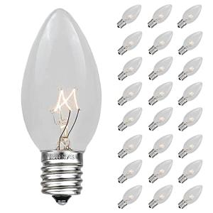 C9 Clear Incandescent Replacement Bulbs - 25 Pack