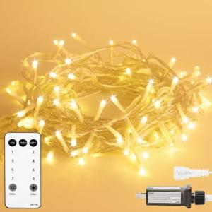 100 LED String Lights with Remote, 33 ft