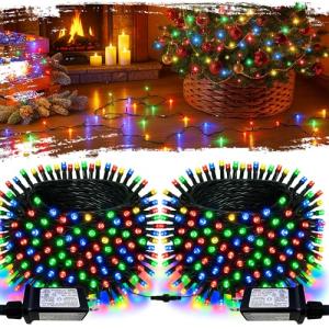 2 Pack Connectable Multicolored Christmas String Lights