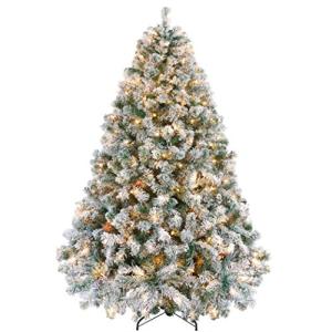 6ft Pre-lit Snow Flocked Christmas Tree with Lights