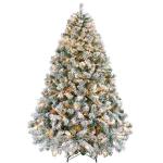 6ft Pre-lit Snow Flocked Christmas Tree with Lights
