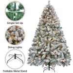 6ft Pre-lit Snow Flocked Christmas Tree with Lights