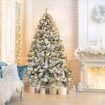 6ft Pre-lit Snow Flocked Christmas Tree with Lights