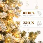 6ft Prelit Flocked Christmas Tree with Remote