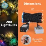 Color Changing LED Christmas Lights with Remote 66ft