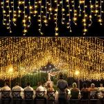 Nielfoi 33ft Icicle LED Christmas Lights - Warm White