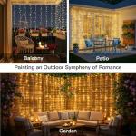 200 LED Curtain Fairy Lights for Indoor and Outdoor Decor