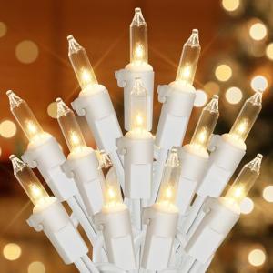 Hopolon 50 Count Clear Mini Christmas Lights Set