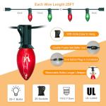 25ft C9 Red Green Outdoor Christmas String Lights