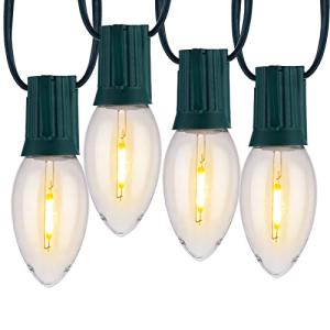 Warm White Vintage C9 LED Christmas Lights 50 Feet
