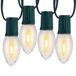 Warm White Vintage C9 LED Christmas Lights 50 Feet