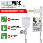 100 Clear Christmas Lights on White Wire, 18ft