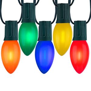 Multicolor Vintage C9 LED Christmas String Lights 50 Feet