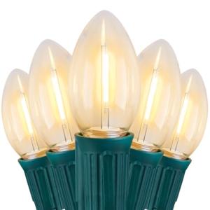100 Feet Vintage C9 LED Outdoor Christmas Lights
