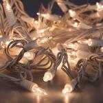 100 Clear Christmas Lights on White Wire, 18ft