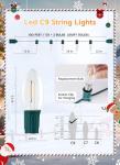 100 Feet Vintage C9 LED Outdoor Christmas Lights