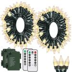 20ft Battery Operated Warm White Christmas Lights