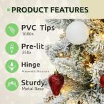 7.5 FT Prelit Flocked Pencil Christmas Tree