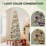 7.5 FT Prelit Flocked Pencil Christmas Tree