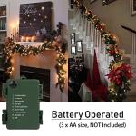 20ft Battery Operated Warm White Christmas Lights