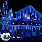 Weepong Blue Meteor Shower Christmas Lights, 12 Inch