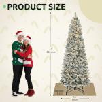 7.5 FT Prelit Flocked Pencil Christmas Tree
