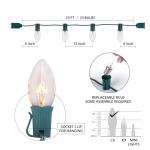 C9 Clear Outdoor Christmas String Lights, 25 Feet