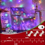 66ft Waterproof LED Christmas String Lights - Multicolor