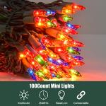 Dirnun 100 Count Multicolor Christmas Tree Lights