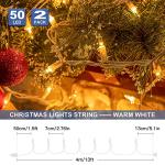 Hopolon 50-Count Clear Christmas Mini String Lights