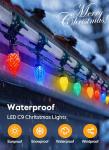 99 Feet C9 LED Outdoor Christmas Lights, 150 Bulbs